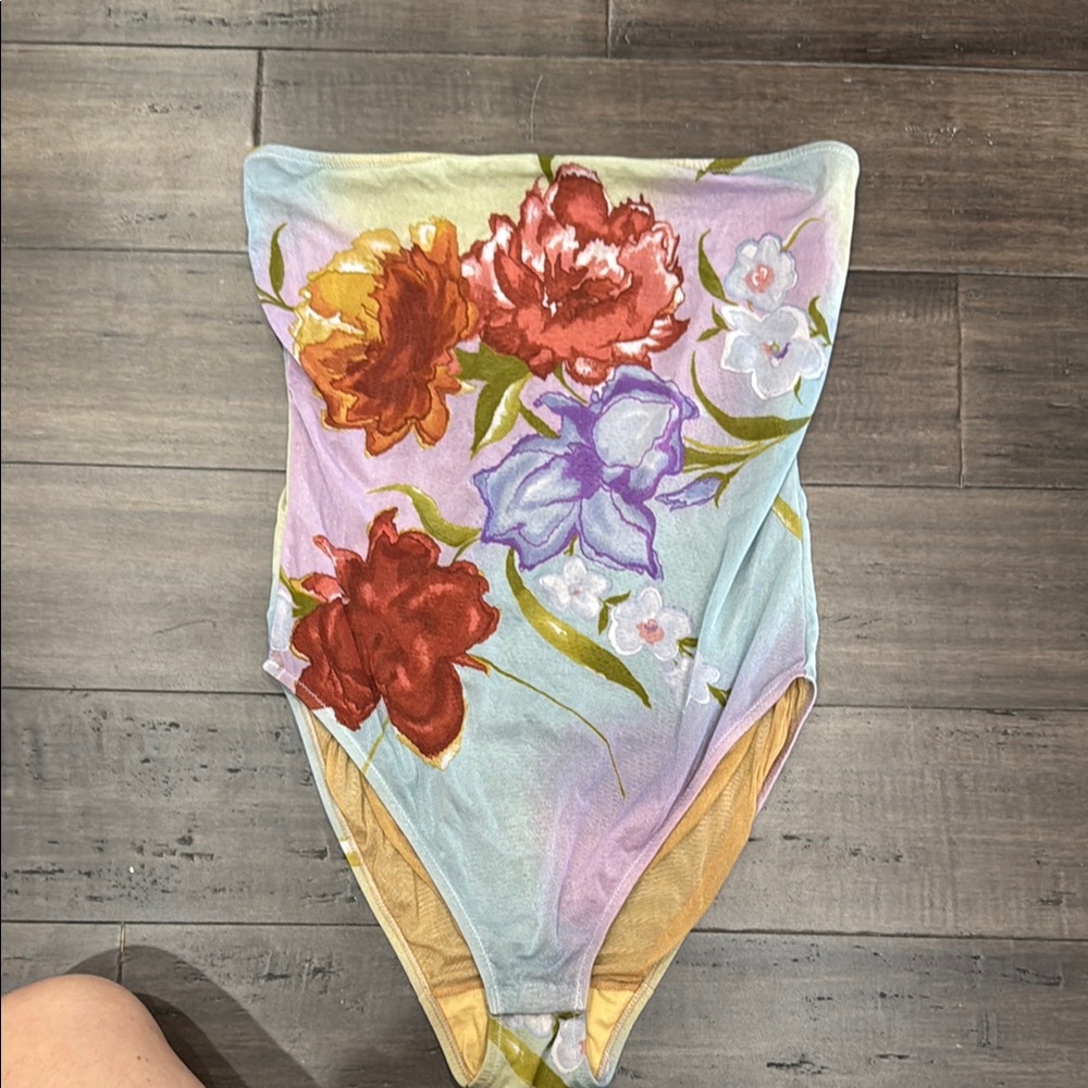Floral Strapless Swimsuit